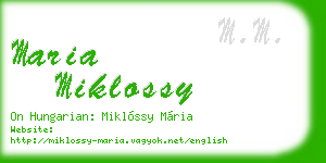 maria miklossy business card